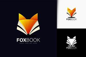 desenho do logotipo do fox book com gradiente vetor