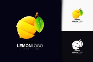 design de logotipo de limão com gradiente vetor