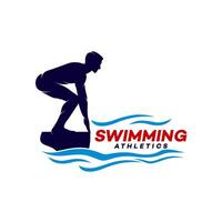 natação esporte logotipo modelo ilustração Projeto vetor