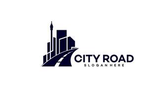 cidade estrada logotipo modelo ilustração Projeto vetor