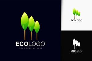 design de logotipo ecológico com gradiente vetor