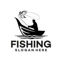 pescaria logotipo ilustração Projeto vetor