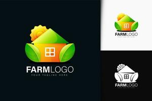 design de logotipo de fazenda com gradiente vetor