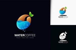 design de logotipo água café com gradiente vetor