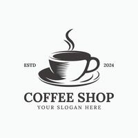 café fazer compras logotipo ilustração vetor