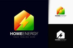 design de logotipo de energia para casa com gradiente vetor