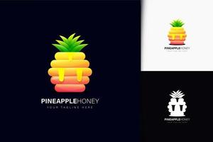 Design de logotipo de mel de abacaxi com gradiente vetor