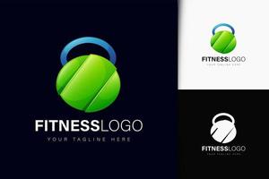 design de logotipo de fitness com gradiente vetor