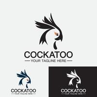 modelo de vetor de design de logotipo de pássaro cacatua papagaio