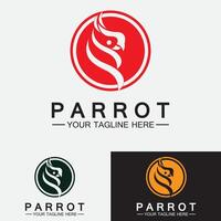 modelo de vetor de design de logotipo de papagaio