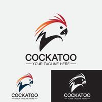 modelo de vetor de design de logotipo de pássaro cacatua papagaio