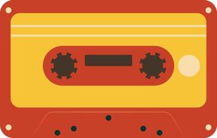 retro música cassete com registro do anos 80 discoteca. magnético audio fita. ilustração isolado em branco fundo vetor