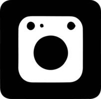 minimalista Preto e branco quadrado ícone - uma tributo para Instagram. vetor