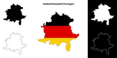 Saalfeld-Rudolstadt, turingen em branco esboço mapa conjunto vetor