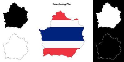 Kamphaeng phet província esboço mapa conjunto vetor