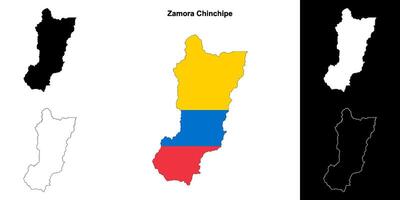 zamora chinchipe província esboço mapa conjunto vetor