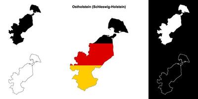 ostholstein, schleswig-holstein em branco esboço mapa conjunto vetor