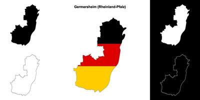 Germersheim, Renânia-Palatinado em branco esboço mapa conjunto vetor