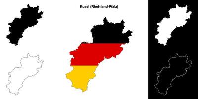 Kusel, Renânia-Palatinado em branco esboço mapa conjunto vetor