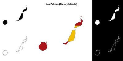 las palmas província esboço mapa conjunto vetor