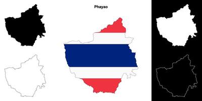 phayao província esboço mapa conjunto vetor