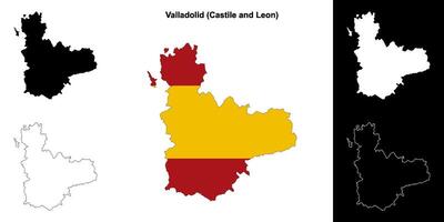 Valladolid província esboço mapa conjunto vetor