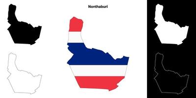 nonthaburi província esboço mapa conjunto vetor