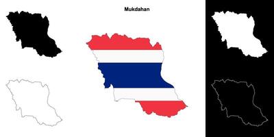 mukdahan província esboço mapa conjunto vetor