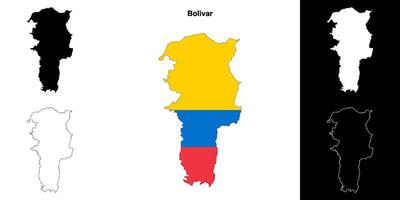 bolivar província esboço mapa conjunto vetor