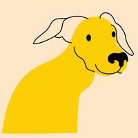 amarelo, chique cachorro, filhote de cachorro. avatar, distintivo, poster, logotipo modelos, imprimir. ilustração dentro plano desenho animado estilo vetor