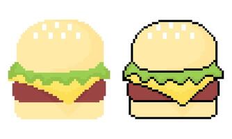 pixel hamburguer ilustração vetor