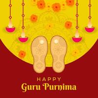 feliz guru purnima cumprimento postar e social meios de comunicação postar vetor