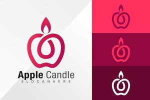 modelo de ilustração vetorial apple candle design de logotipo vetor