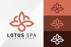 modelo de ilustração vetorial de design de logotipo de gotas de óleo de spa de lótus vetor