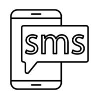 ícone de linha sms vetor