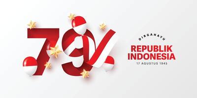 Indonésia independência dia celebração modelo projeto, dirgahayu republik Indonésia vetor