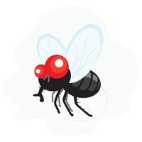 mosca inseto ilustração desenho animado arte vetor