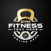 Academia exercite-se logotipo Projeto para kettlebell ginástica clube vetor