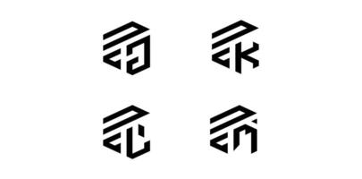 criativo 3 carta logotipo projeto,ncj,nck,ncl,ncm, vetor