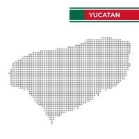 pontilhado mapa do a Estado do yucatan dentro México vetor