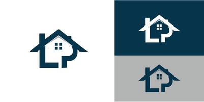 lp inicial cartas logotipo Projeto para construção, lar, real Estado, prédio, propriedade. pró estilo vetor