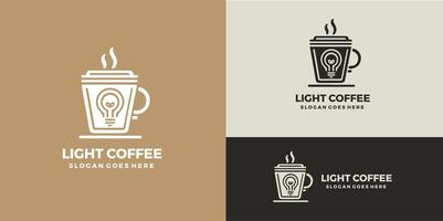 feijão e luz lâmpada café idéia logotipo Projeto pró SVG vetor
