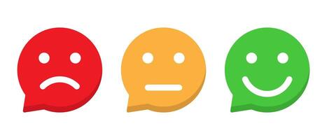 comentários emoji ícone dentro discurso bolha forma. cliente Reveja emoticon conceito vetor