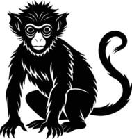 uma silhueta do uma macaco sentado vetor