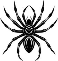 uma silhueta do uma Preto aranha vetor