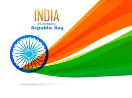 design de bandeira indiana feita no estilo de onda vetor