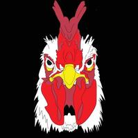 Bravo frango cabeça mascote logotipo ilustração vetor