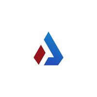 uma logotipo com uma triângulo forma e vermelho e azul cores vetor