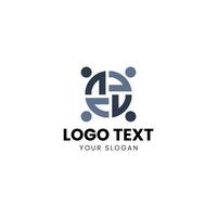 uma logotipo para uma companhia este é fez acima do dois círculos vetor