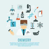 Conjunto de ícones plana de química vetor